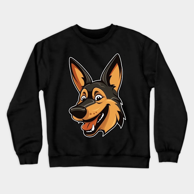 Happy German Shepherd Dog Crewneck Sweatshirt by RichieDuprey